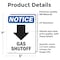 Signmission Gas Shutoff (Down Arrow) Sign With Symbol, 5 in W x Rectangle, Vinyl Decal OS-2PACK-NS-D-57-V-13023 - alternate 5